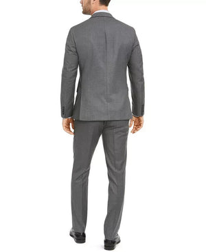 Van Heusen Men's Flex Plain Slim Fit Suits, Medium Grey Sharkskin, 44R