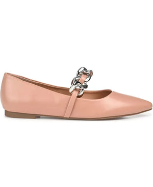 Journee Collection Women's Metinaa Mary Jane Pointed Toe Flats, Pink, 8M