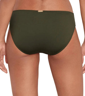 Lauren Ralph Lauren Women's Beach Club Solid Hipster Bikini Bottoms, Olive, 12