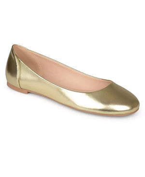 Journee Collection Women's Comfort Ballet Kavn Flats, Gold, 6.5M