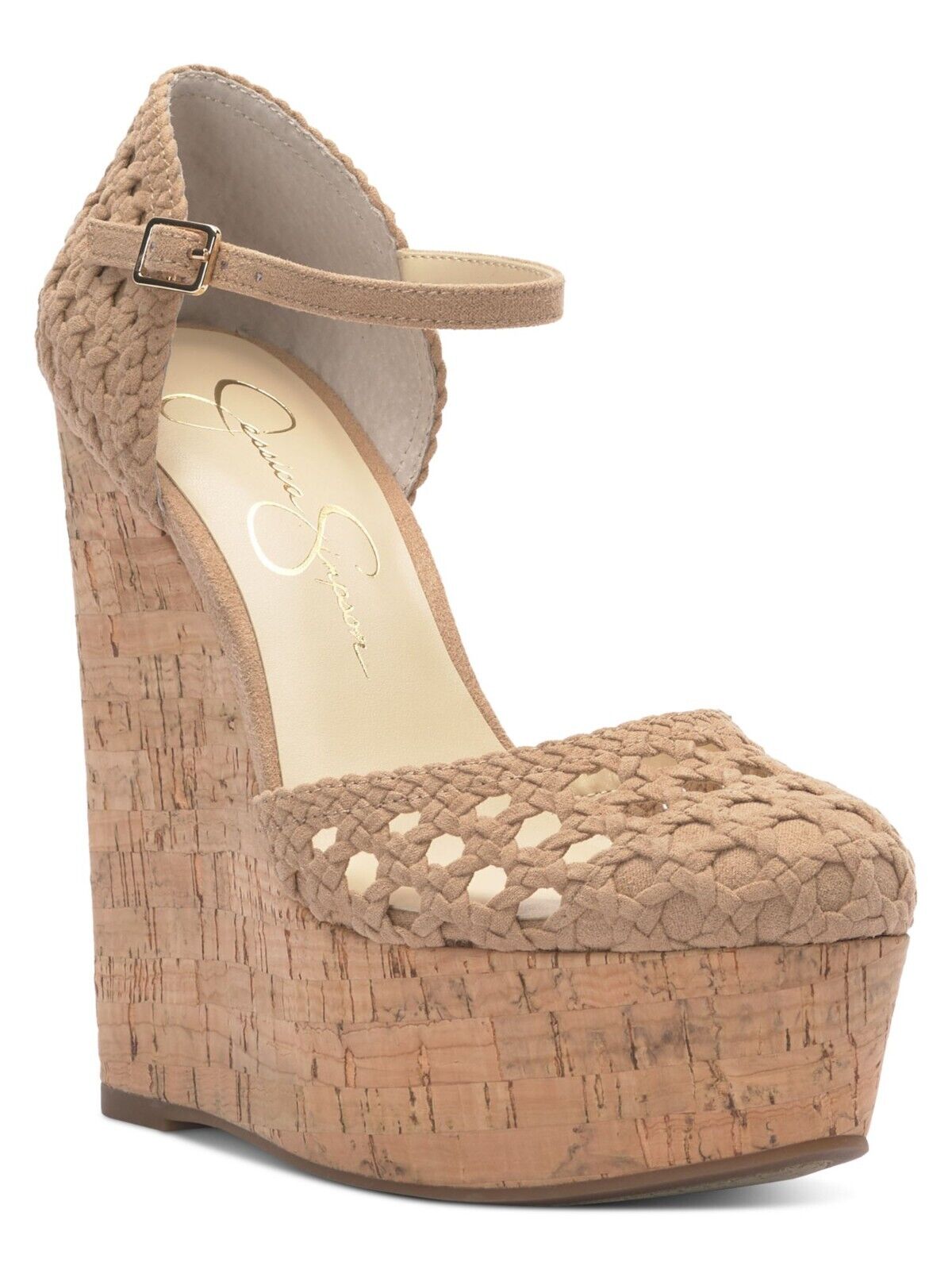 Jessica Simpson Marshela Ankle-Strap Platform Sandals, Natural Woven, 11M