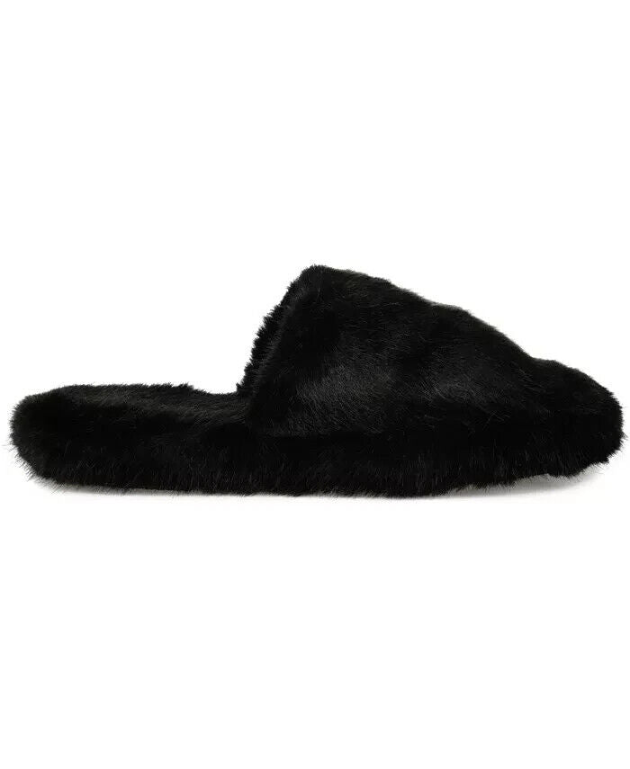 Journee Collection Women's Cozey Backless Slipper, Black, 7M