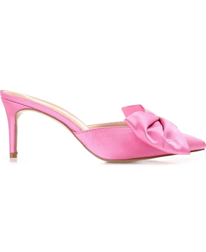 Journee Collection Women's Tiarra Bow Pump Heels, Pink, 5.5M