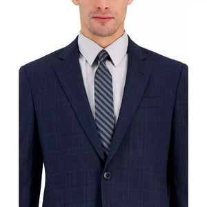 AX Armani Exchange Men's Slim-Fit Windowpane Plaid Suit Jacket, Navy, 42L