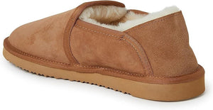 Fireside by Dearfoams Men's Hobart Shearling Closed Back Slipper, Chestnut, 9M