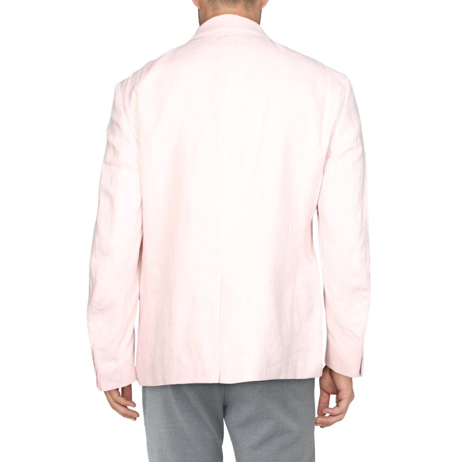 Lauren Ralph Lauren Men's Linen Business Two-Button Blazer, Pink, 44R