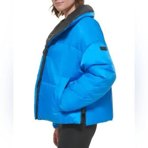 Calvin Klein Performance Reversible Oversized Zip-up Puffer Jacket Black/Blue, L