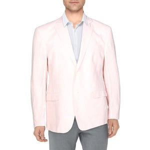 Lauren Ralph Lauren Men's Linen Business Two-Button Blazer, Pink, 44R