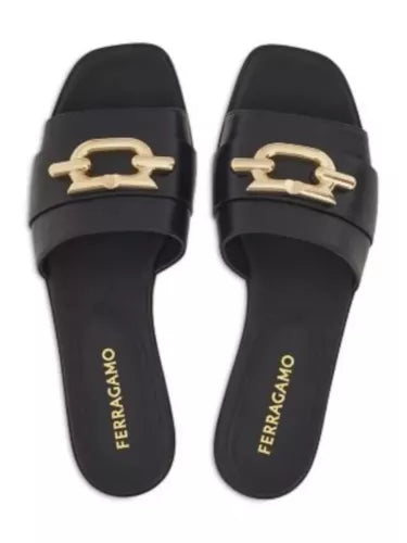 Ferragamo Women's Priscilla Leather Slide Sandals